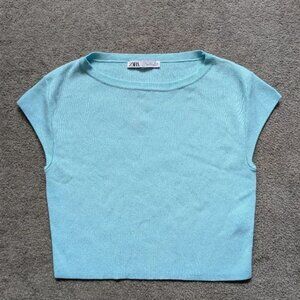 Cap Sleeve Crop Sweater